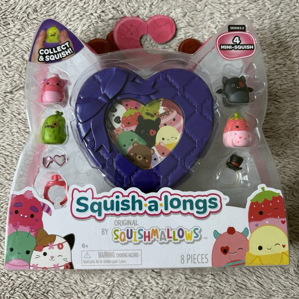 New Squishmallow Squish-a-Longs Series 2 - Valentines Set - Purple 2025